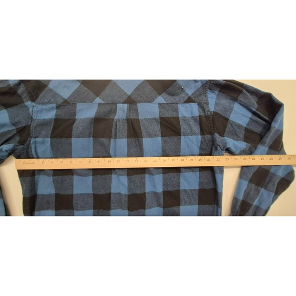 Magellan Outdoor‎ Men's Classic Fit Blue/Black Plaid Button Up Shirt LG - Picture 10 of 11